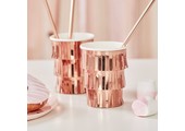 Bekertjes fringe roségoud Mix it Up (8st) Ginger Ray