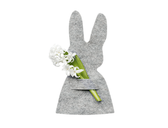 Servethouders vilt paashaas grijs (10st) Delight Department