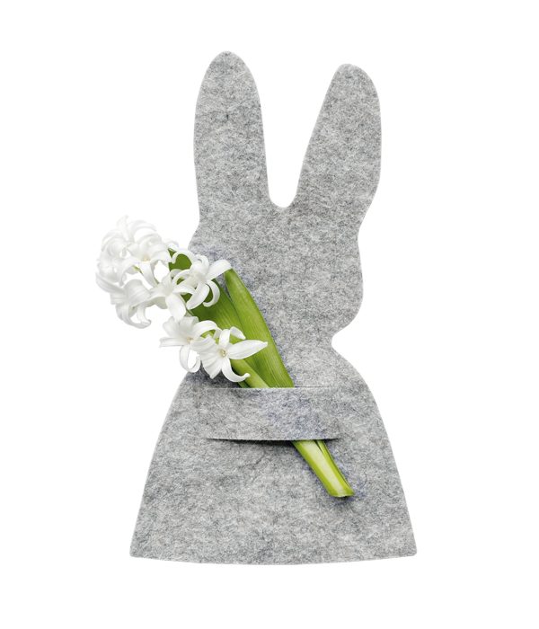 Servethouders vilt paashaas grijs (10st) Delight Department