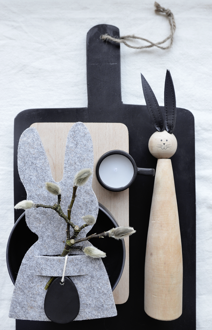 Servethouders vilt paashaas grijs (10st) Delight Department