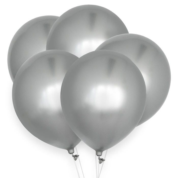 Chroom ballonnen zilver (10st)