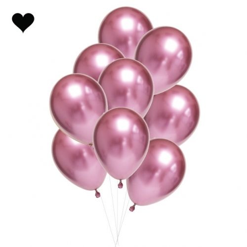 Chroom ballonnen roze (10st)