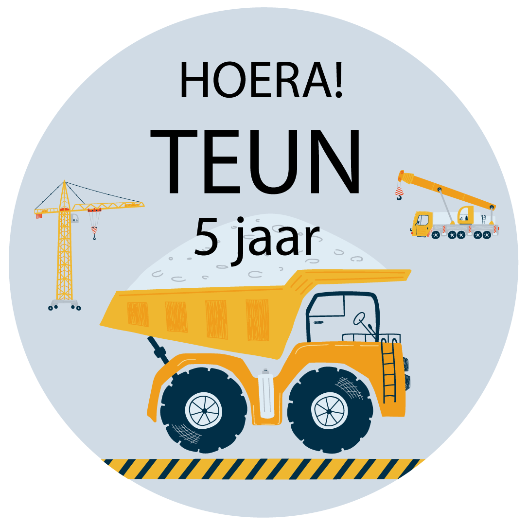 Etiket rond construction (5st)