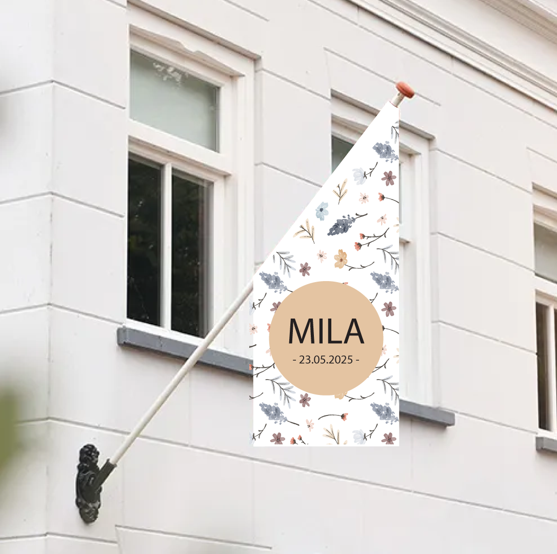 Geboortevlag veldbloemen