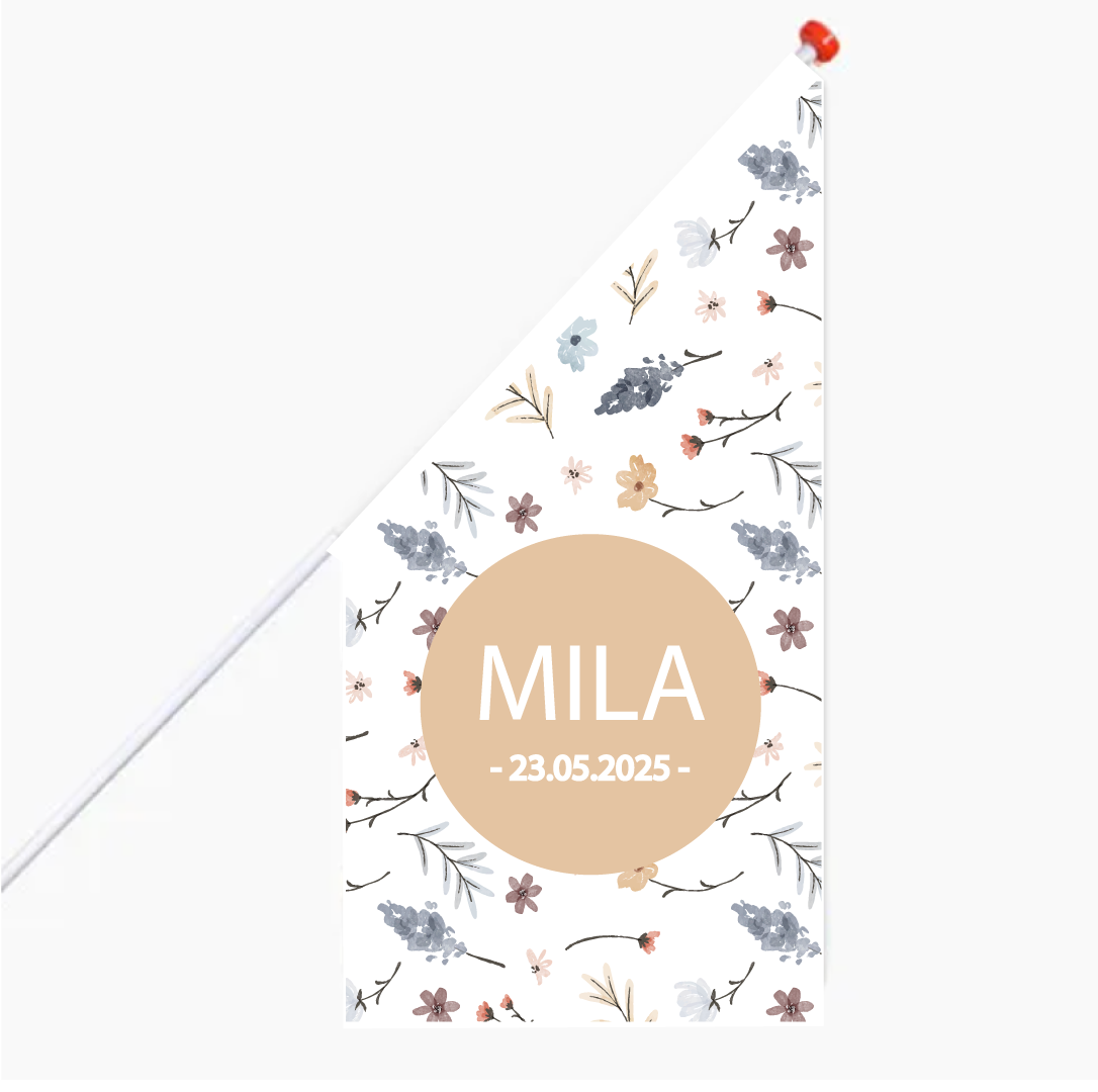 Geboortevlag veldbloemen