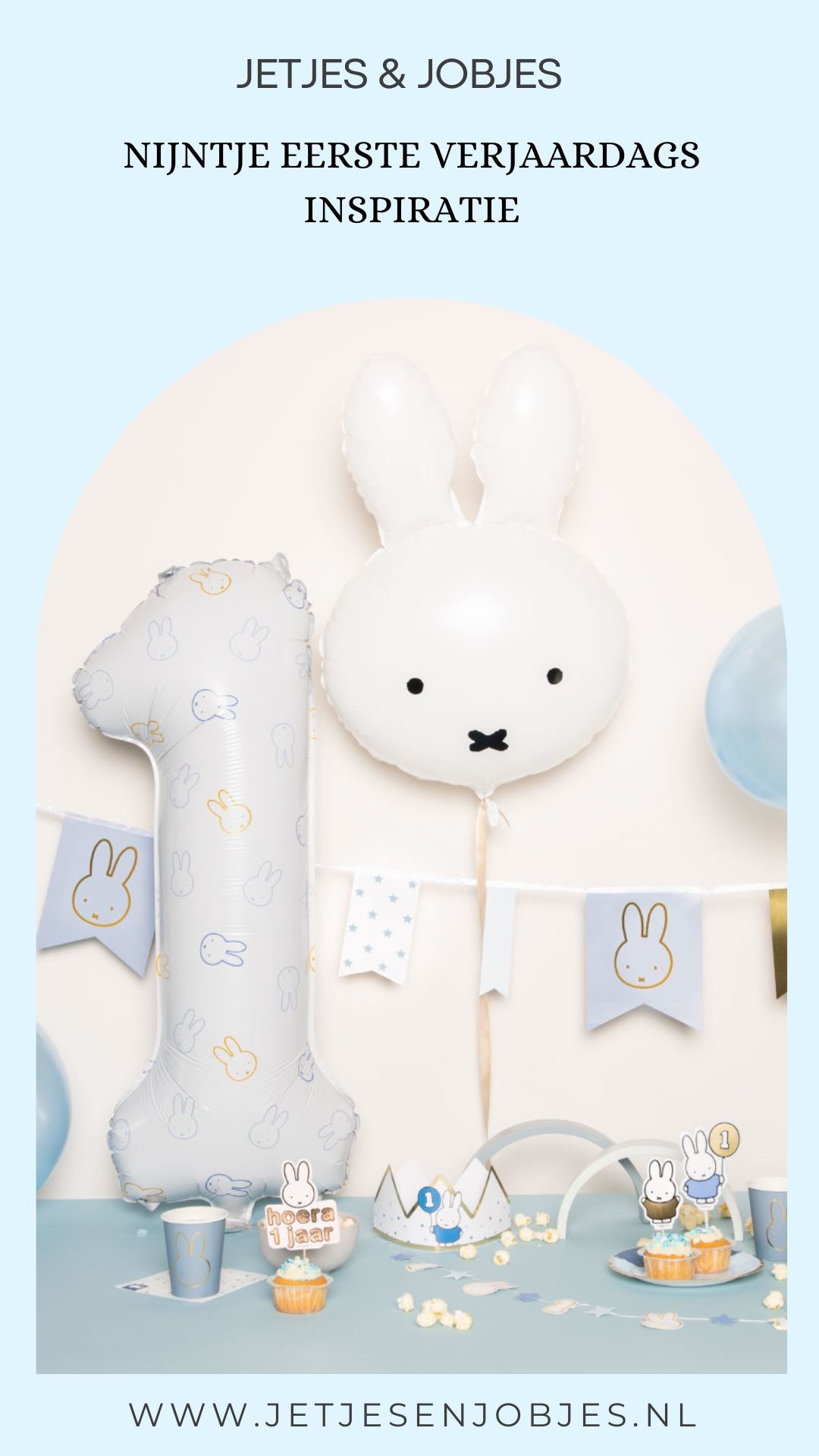 Nijntje 1 jaar cijfer kaars blauw Dick Bruna