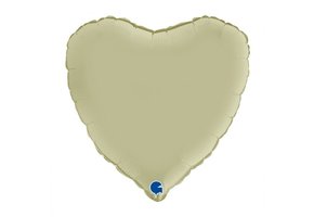 Folieballon satin hart olive (46 cm)