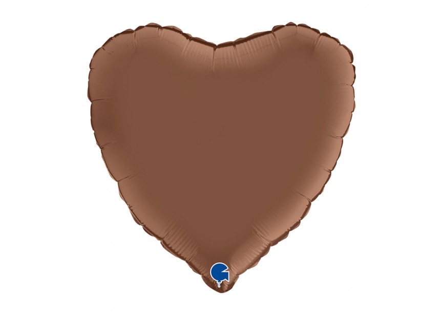 Folieballon satin hart Chocolat (46 cm)
