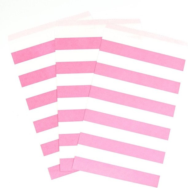 Traktatiezakjes roze gestreept (12st)