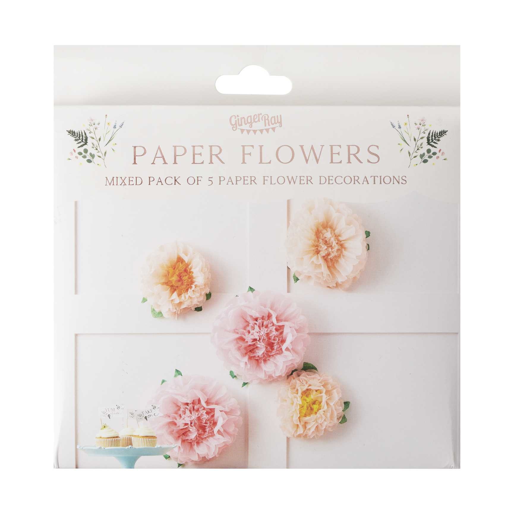 Bloemen decoratie Let's Partea (5st) Ginger Ray