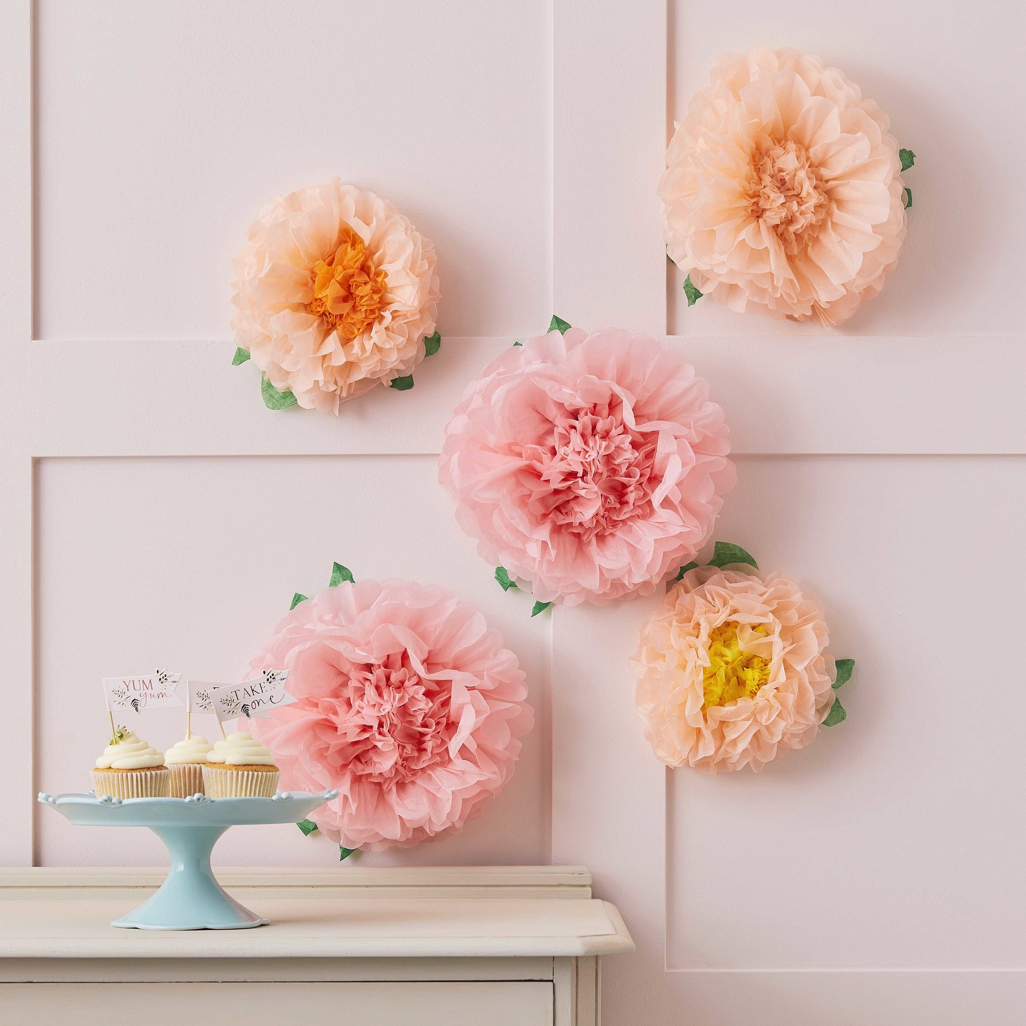 Bloemen decoratie Let's Partea (5st) Ginger Ray