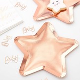 Sterren bordjes roségoud (8st) twinkle twinkle Ginger Ray