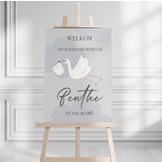 Welkomstbord Babyshower Hello Little One blauw – gepersonaliseerd met naam – jongen