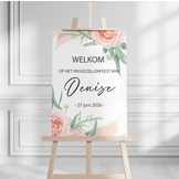 Welkomstbord vrijgezellenfeest Floral Hen Party