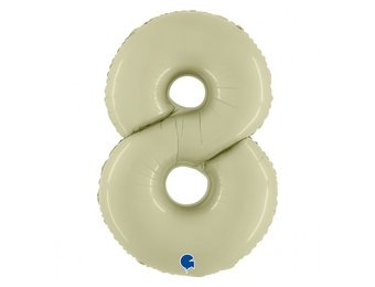 Cijfer Folieballon satin 8 olive (100 cm)