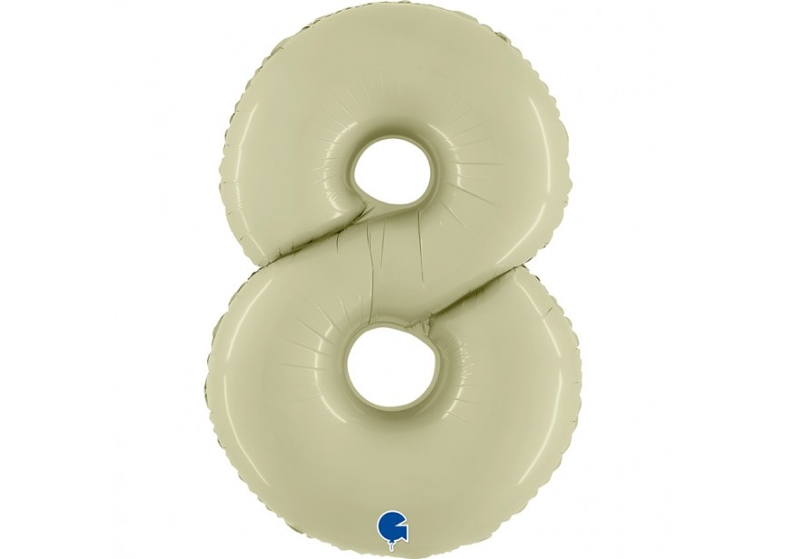 Cijfer Folieballon satin 8 olive (100 cm)