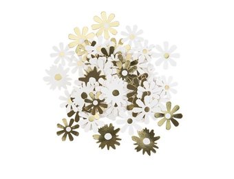 Tafelconfetti madeliefjes goud Daisy party