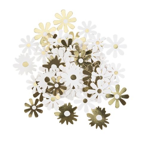 Tafelconfetti madeliefjes goud Daisy party