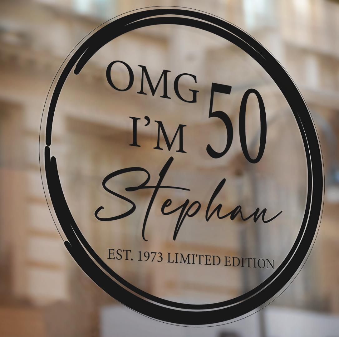 Raamsticker verjaardag OMG 50