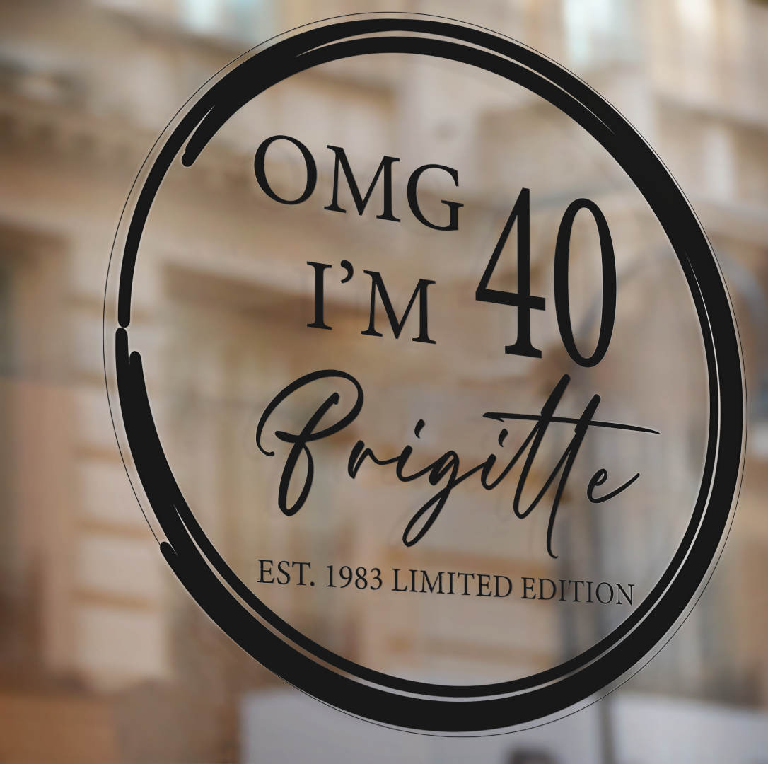 Raamsticker verjaardag OMG 40