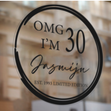 Raamsticker verjaardag OMG 30