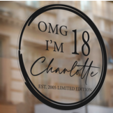 Raamsticker verjaardag OMG 18