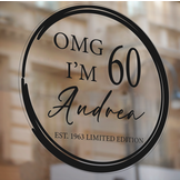 Raamsticker verjaardag OMG 60