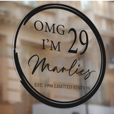 Raamsticker verjaardag OMG leeftijd