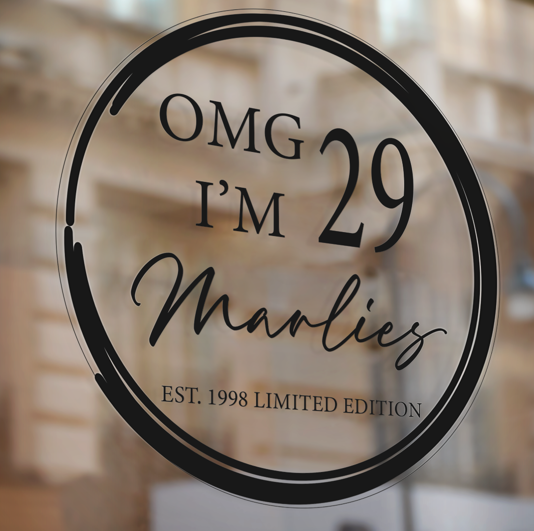 Raamsticker verjaardag OMG leeftijd