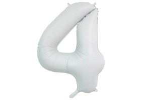 Folieballon cijfer 4 wit 86cm