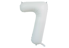 Folieballon cijfer 7 wit 86cm