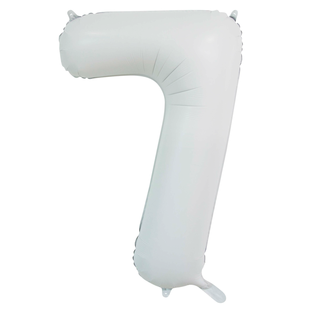 Folieballon cijfer 7 wit 86cm