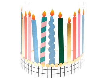 Verjaardagskroon Happy Birthday met kaarsen (6st)