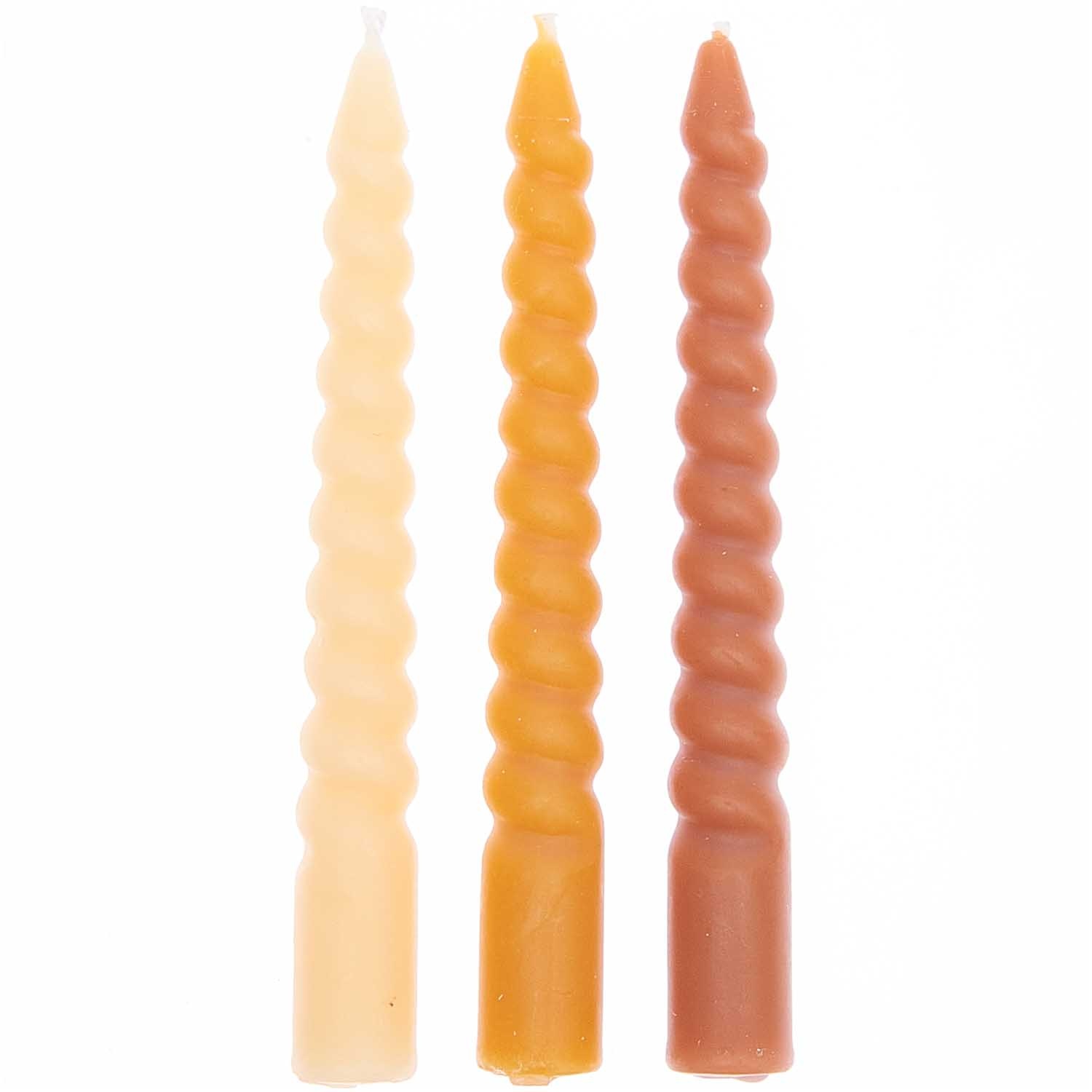 Taartkaarsen spiraal mustard mix (10st)