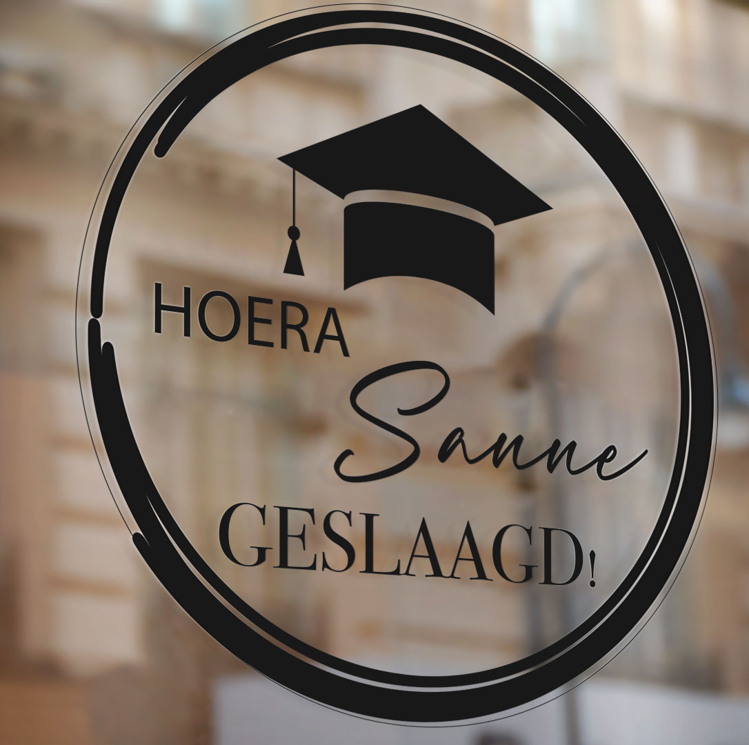 Raamsticker Geslaagd