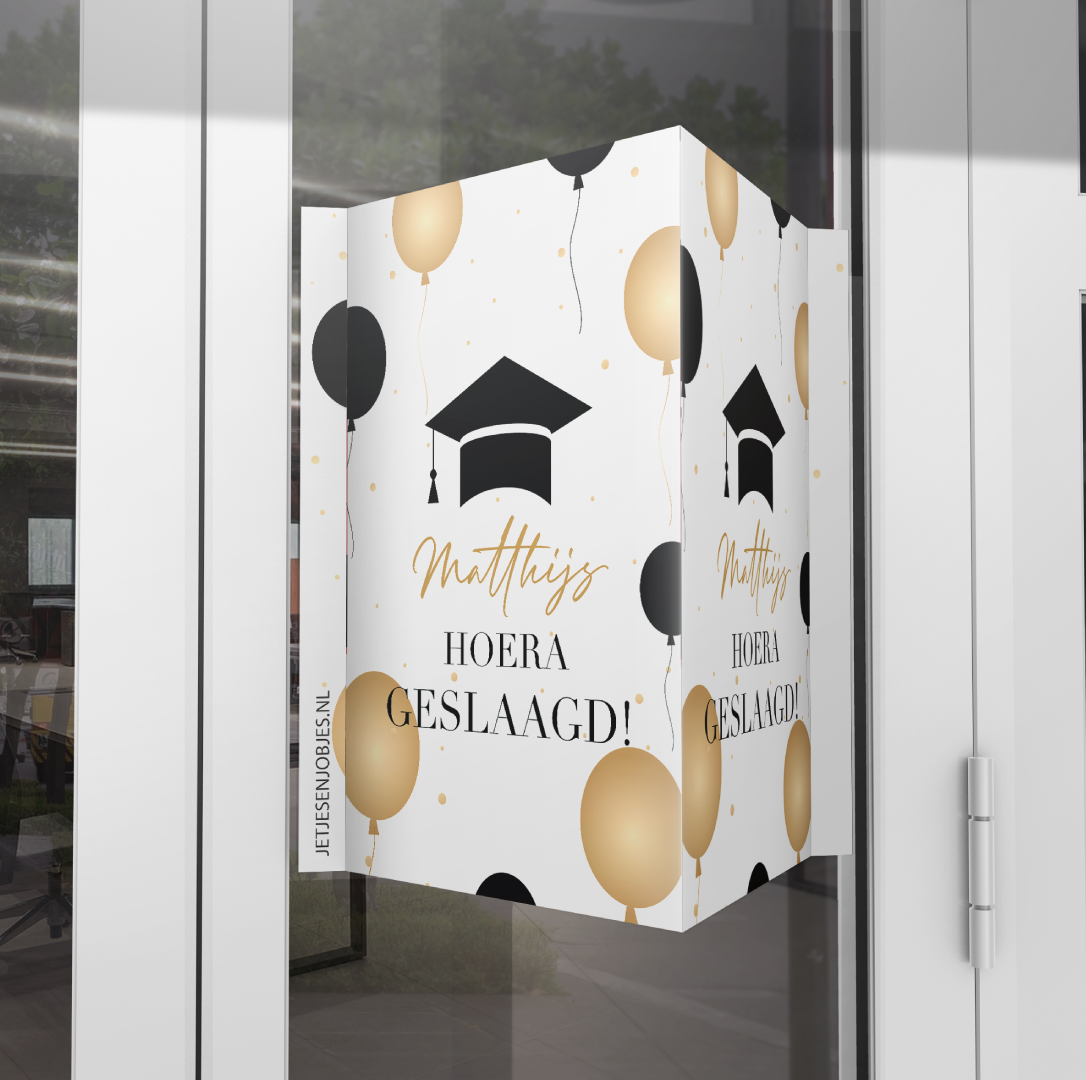 Raambord Geslaagd XL met ballonnen