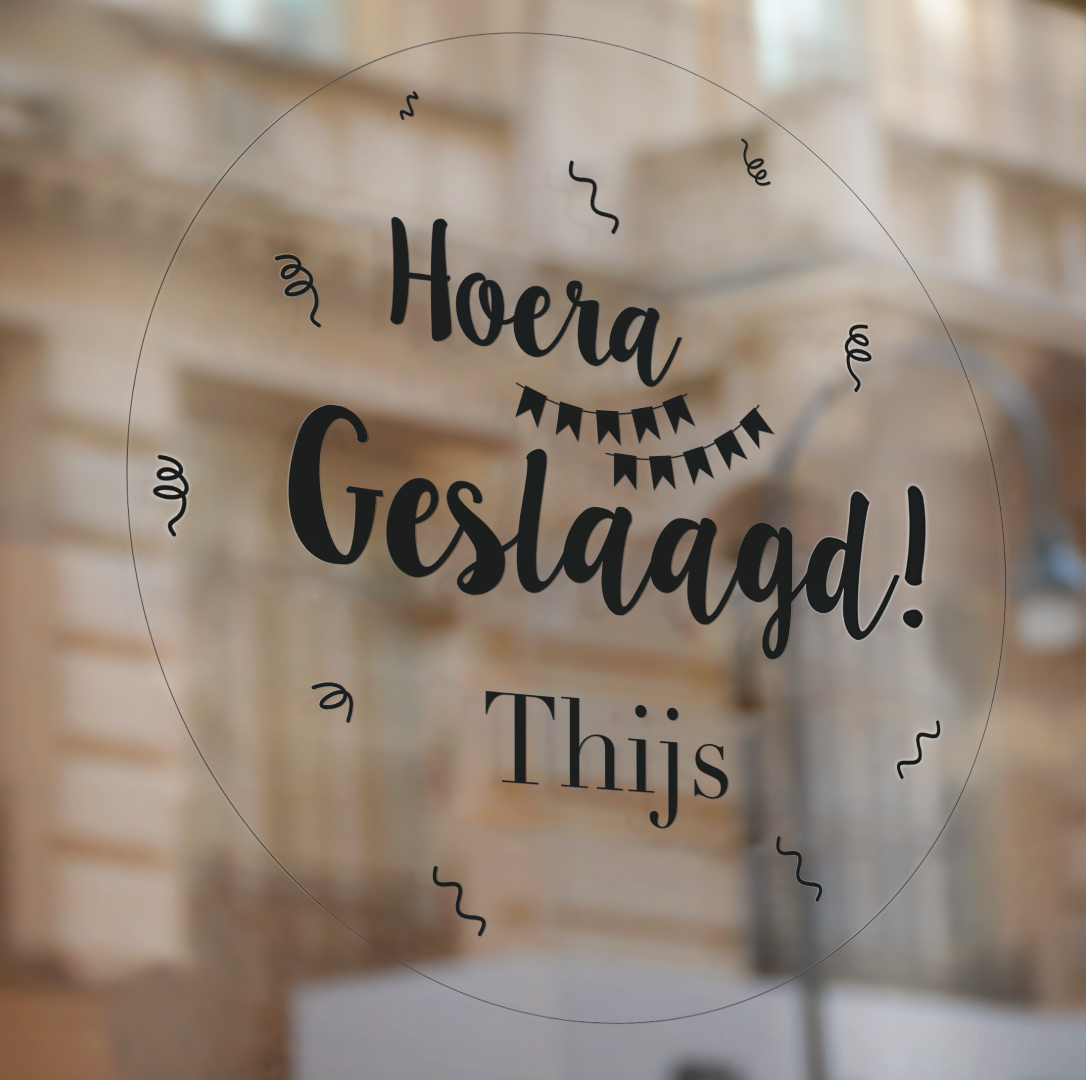 Raamsticker Hoera Geslaagd