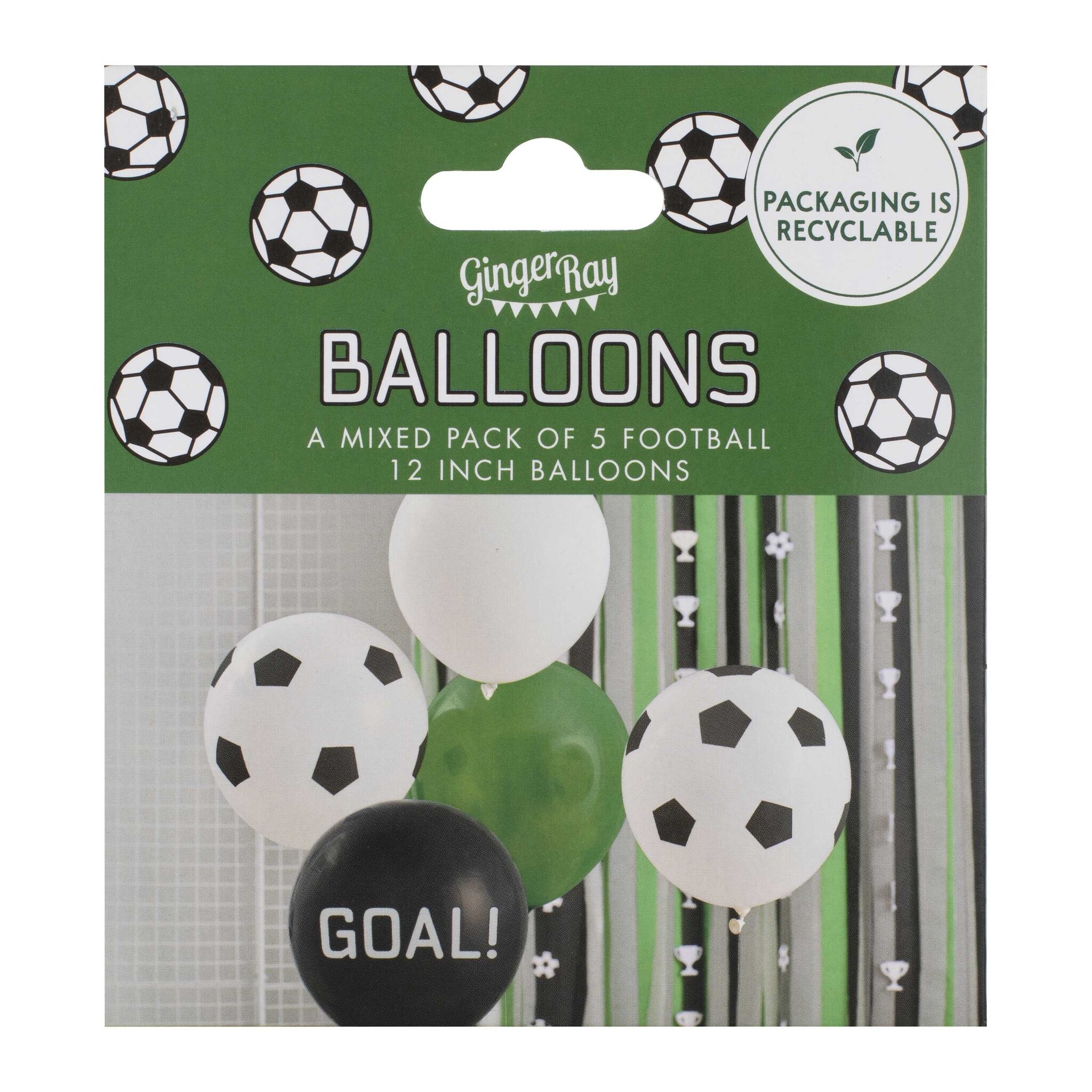 Ballonnenset Voetbal (5st) Ginger Ray