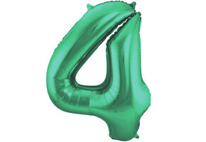 Cijferballon Metallic groen 4 (86 cm)