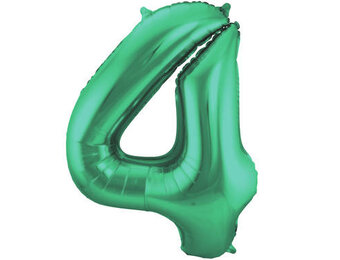 Cijferballon Metallic groen 4 (86 cm)