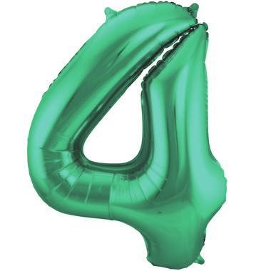 Cijferballon Metallic groen 4 (86 cm)