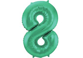 Cijferballon Metallic groen 8 (86 cm)