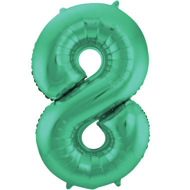 Cijferballon Metallic groen 8 (86 cm)