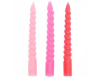 Taartkaarsen spiraal pink mix (10st)