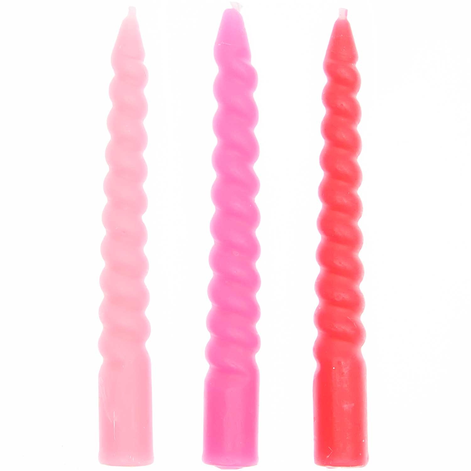 Taartkaarsen spiraal pink mix (10st)