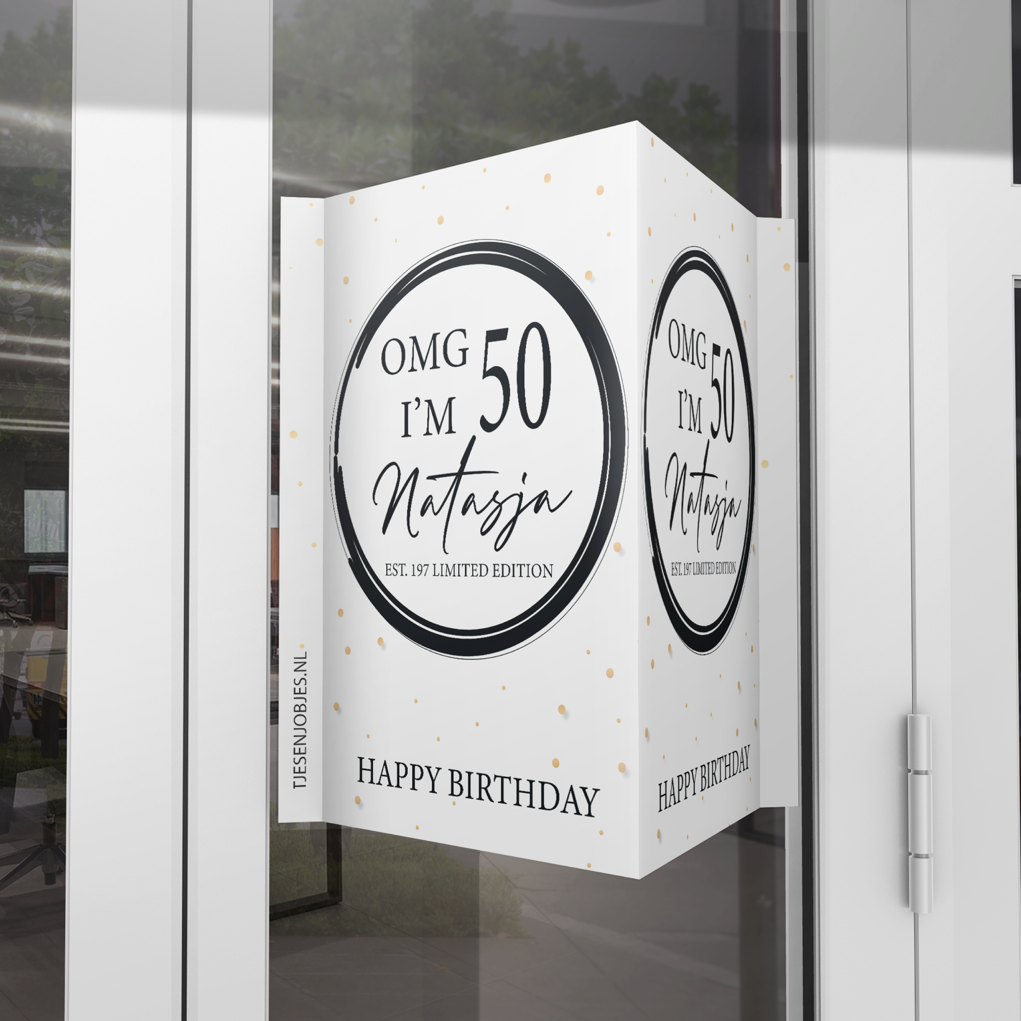 Raambord XL verjaardag OMG I'M 50 jaar