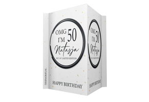 Raambord 50 jaar Sarah of Abraham – OMG I'm 50 – gepersonaliseerd met naam XL