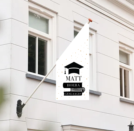 Vlag geslaagd met boeken