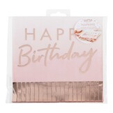 Servetten Happy Birthday Ombre roze (16st) Ginger Ray