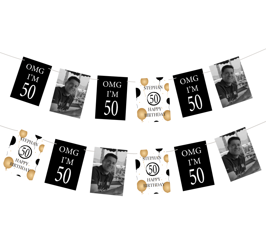 Slinger gepersonaliseerd OMG I'M 50 jaar (18st)